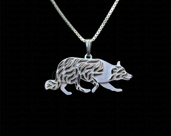 Working Border Collie movement jewelry - sterling silver pendant and necklace