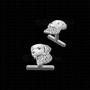 925 Sterling Silver Golden Retriever Cufflink Gift For Dog Lovers Dog Cufflink Pet Jewelry Dog Memorial Dog Keepsake Handmade Rare Dog Loss