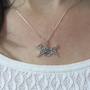 Collar de plata de ley 925 con diseño de Vallhund sueco, regalo para amantes de los perros, collar para perros, joyería para mascotas, recuerdo para perros, recuerdo para perros hecho a mano, pérdida de perros, raro
