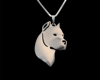 Dogo Argentino jewelry - sterling silver pendant and necklace