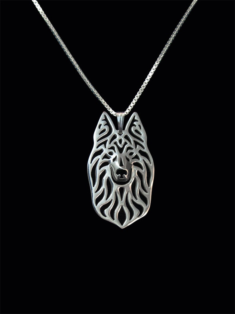 Long Haired Dutch Shepherd sterling silver pendant and necklace