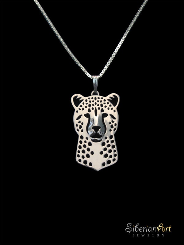 Cheetah Gift Cheetah Necklace Cheetah Jewelry Sterling Silver