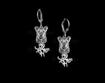 Am Yisrael Chai - Lioness - earrings - sterling silver