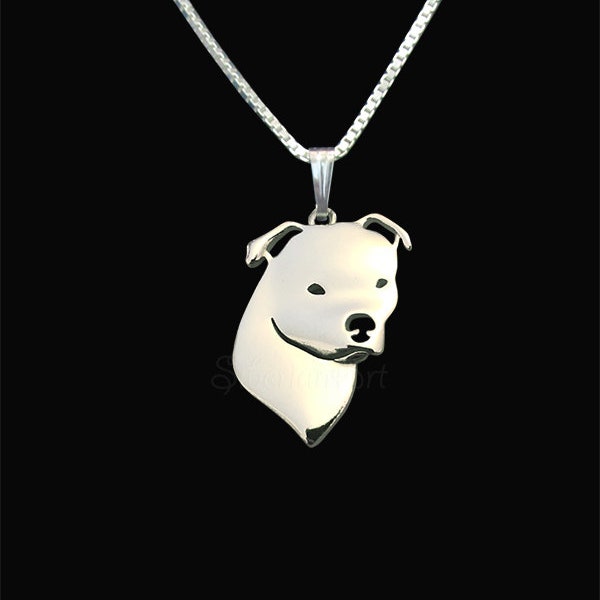 Collier et pendentif bijoux - en argent sterling, bijoux chien - Staffordshire Bull Terrier