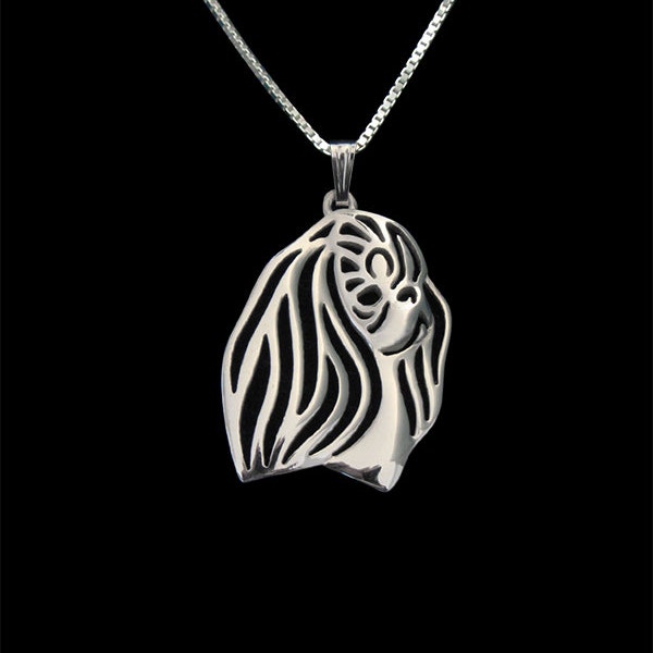 Pekingese jewelry - sterling silver pendant and necklace.