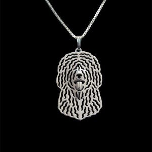 Collar de perro de agua español de plata de ley 925, regalo para amantes de los perros, collar para perro, joyería para mascotas, recuerdo conmemorativo para perro, perro de exhibición, pérdida de perro, raro