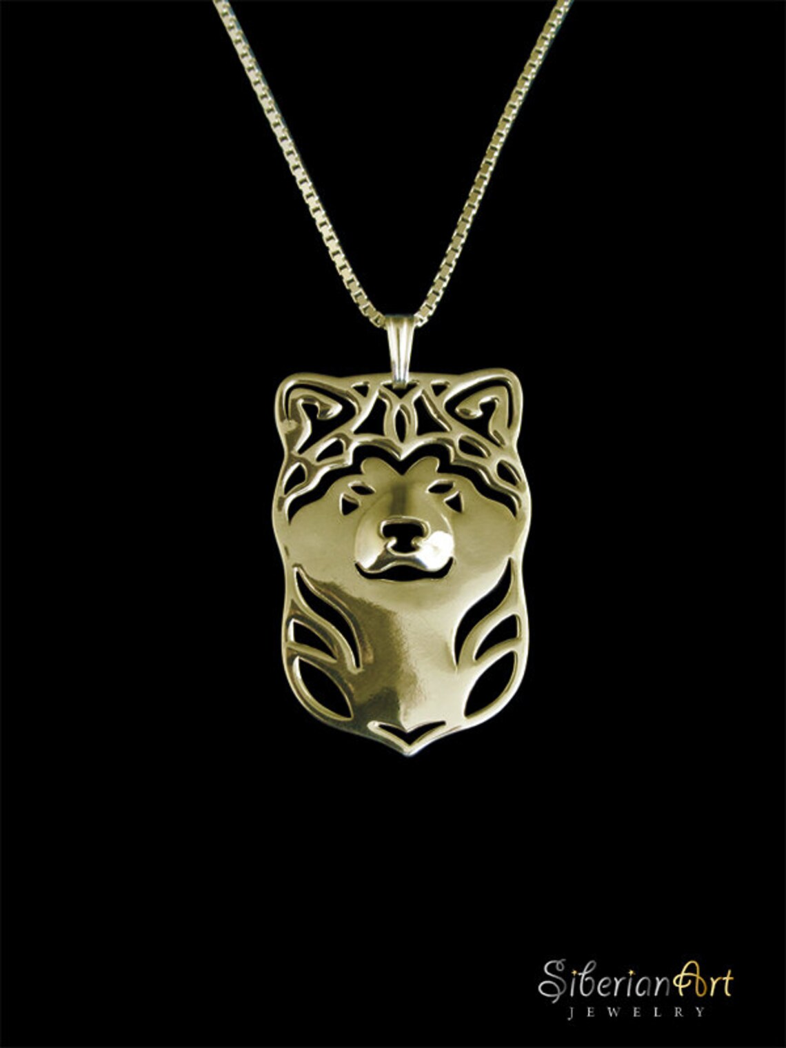 Japanese Akita Inu Solid Gold Pendant and Necklace. - Etsy