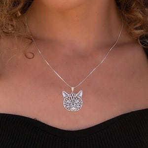 925 Sterling Silver Pet Cat British Shorthair Cat Necklace Gift For Cat Lovers Cat Necklace Pet Jewelry Cat Memorial Cat Keepsake Handmade