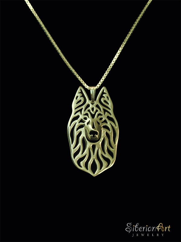 Long Haired Dutch Shepherd Solid Gold Pendant and Necklace - Etsy