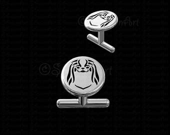 Japanese Chin Cufflinks - sterling silver 925 - Gift for dog lovers and owners - Pet Jewelry - Men best friend