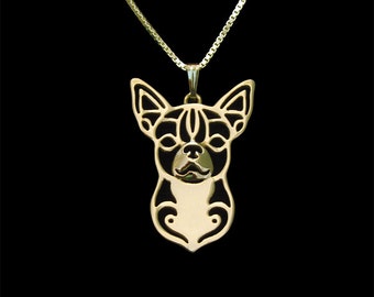 Chihuahua jewelry - Solid Gold pendant and necklace