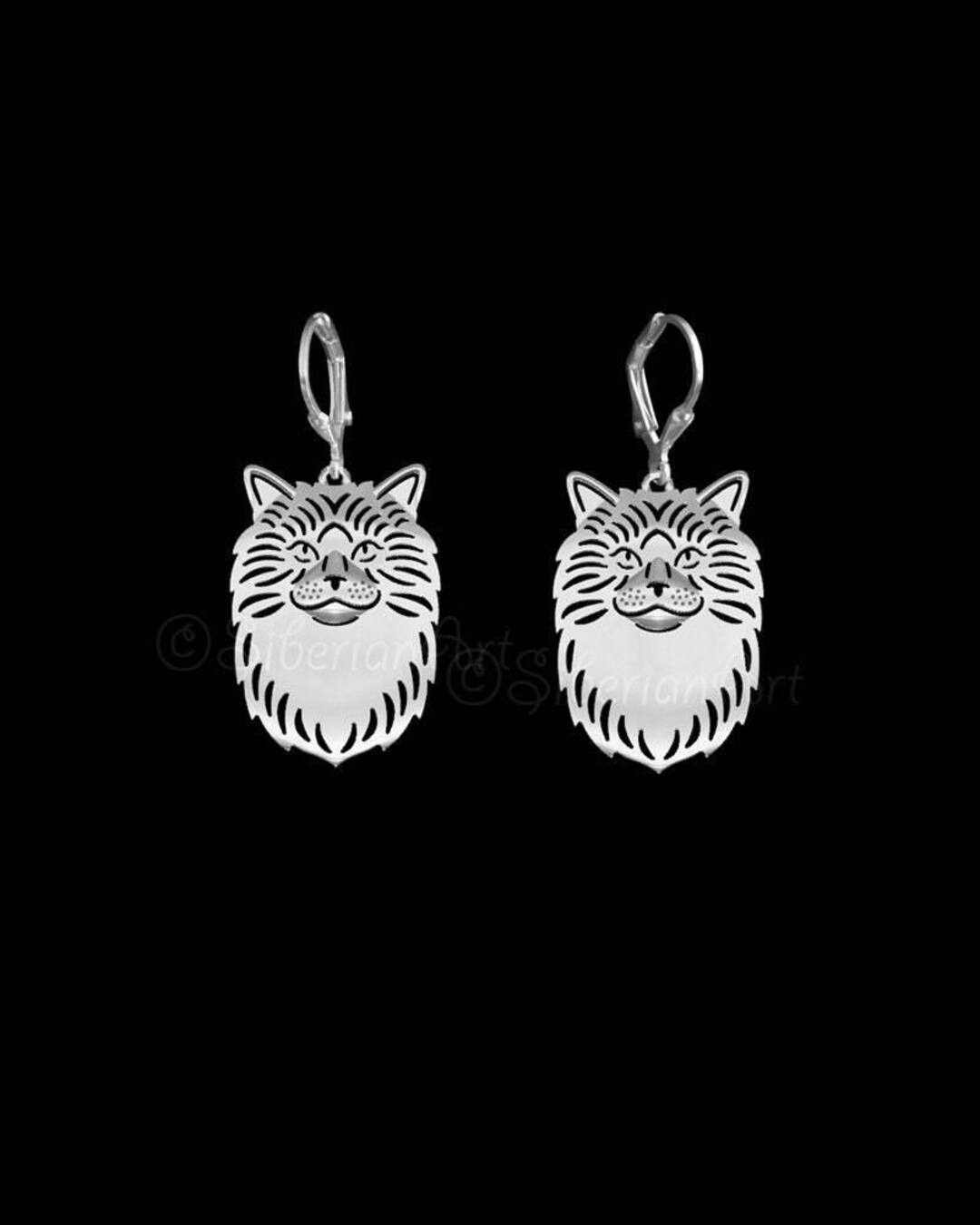 Sterling Silver Ragdoll Cat Earrings - Etsy