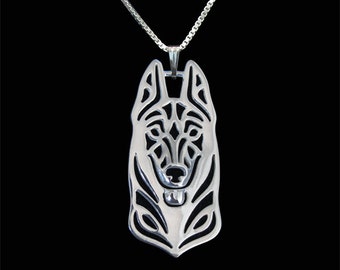 Belgian Malinois - sterling silver pendant and necklace