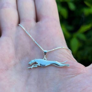 Collar de plata de ley 925 con diseño de whippet, regalo para amantes de los perros, collar para perros, joyería para mascotas, recuerdo conmemorativo para perros, perro de exhibición, mascota rara, hecho a mano