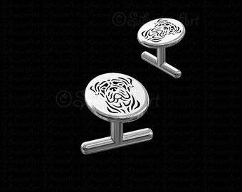 BullMastiff Cufflinks - sterling silver 925 - Gift for dog lovers and owners - Pet Jewelry - Men best friend