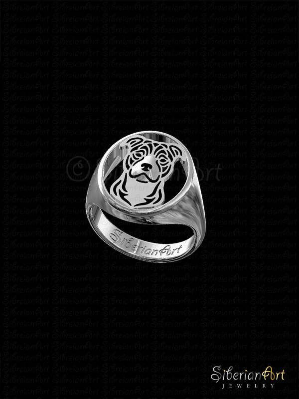 Staffordshire Bull Terrier ring sterling silver 925 gift Etsy