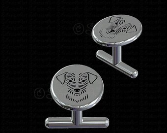Wirehaired Jack Russell Terrier Cufflinks - sterling silver 925 - Gift for dog lovers and owners - Pet Jewelry - Men best friend