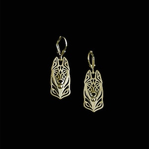 Clumber Spaniel Jewelry Gold Dangle Earrings 