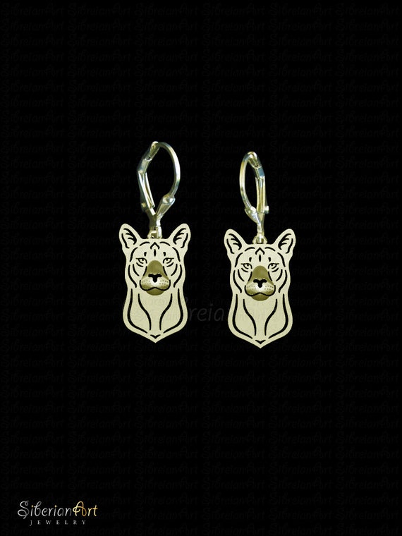 gold puma earrings