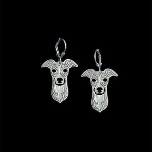 Italian Greyhound earrings sterling silver image 1