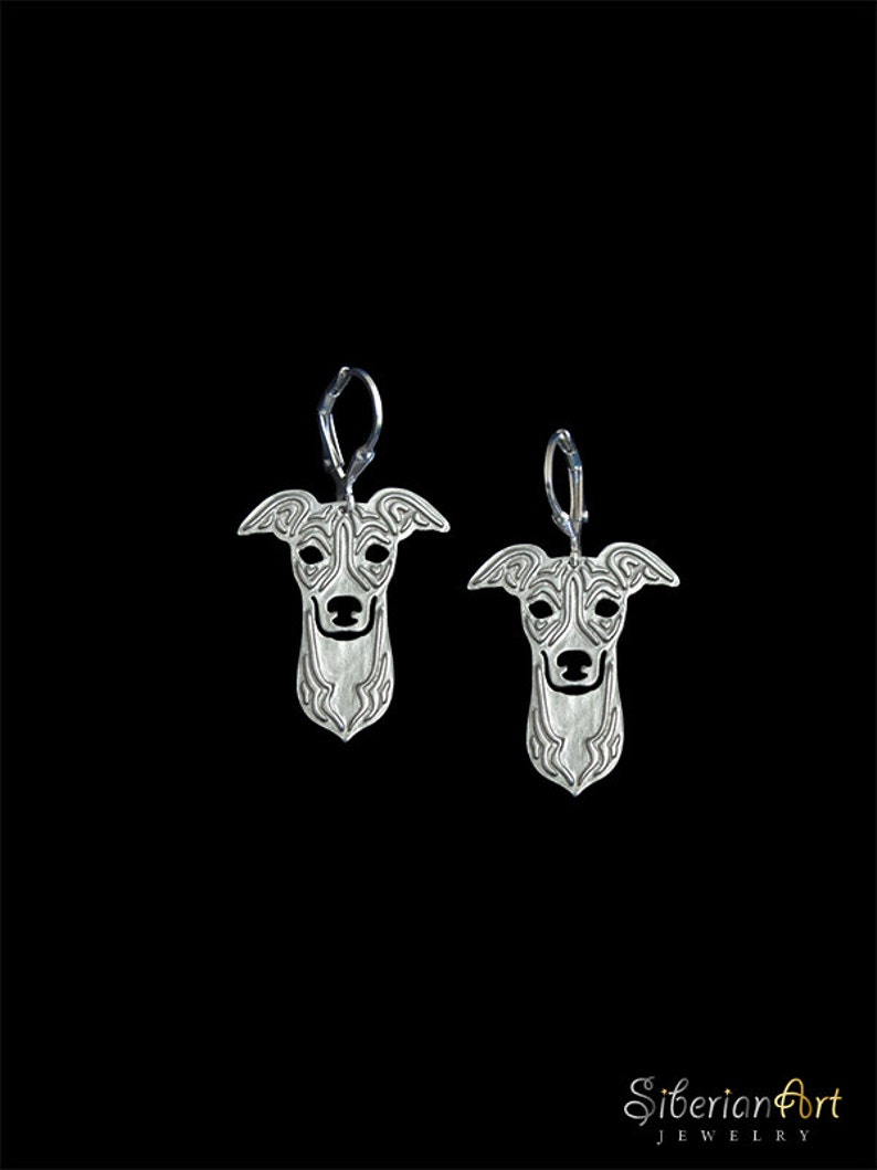 Italian Greyhound earrings sterling silver image 1