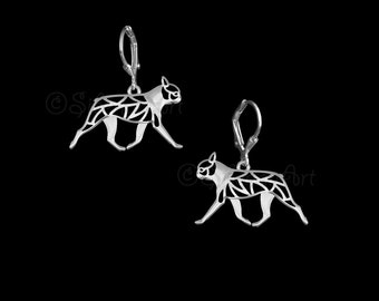 Boston terrier movement  earrings - sterling silver