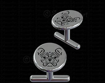 French Bulldog Cufflinks - sterling silver 925 - Gift for dog lovers and owners - Pet Jewelry - Men best friend