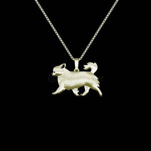 14k Gold Long-Coat Chihuahua Pendant & Necklace