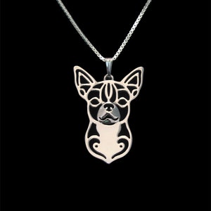 Chihuahua jewelry Sterling silver pendant and necklace image 1