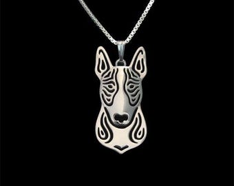 925 Sterling Silver Bull Terrier Necklace Gift For Dog Lovers Dog Necklace Pet Jewelry Dog Memorial Dog Keepsake Handmade Show Dog Dog Loss
