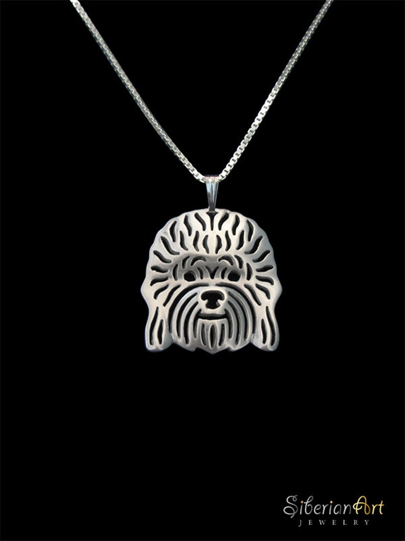 Dandie Dinmont Terrier jewelry sterling silver pendant and necklace image 1