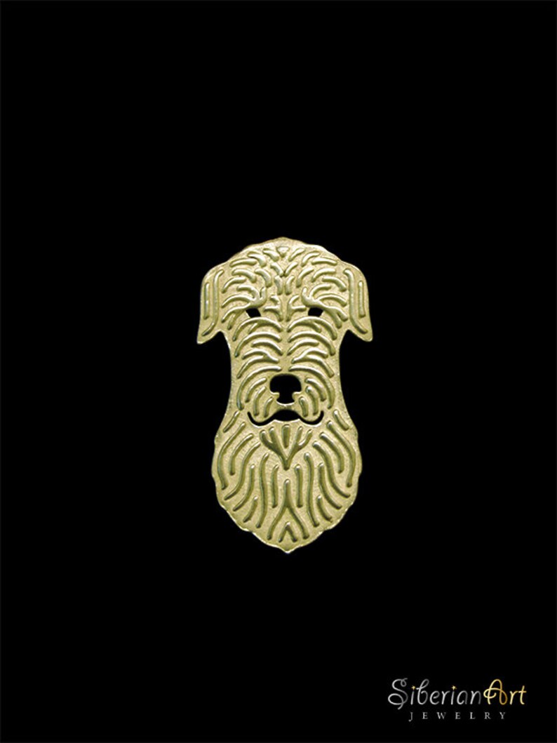 Irish Wolfhound brooch Solid Gold image 2