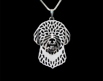 Portuguese Water Dog - sterling silver pendant and necklace.