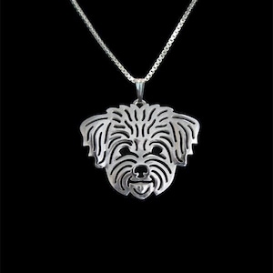 Collar de algodón de tulear de plata de ley 925, regalo para amantes de los perros, collar para perros, joyería para mascotas, recuerdo conmemorativo para perros, recuerdo de pérdida de mascotas, hecho a mano