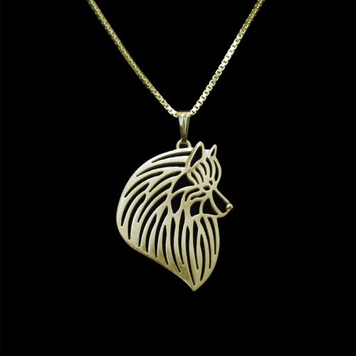 Canaan Dog Solid Gold Pendant and Necklace - Etsy