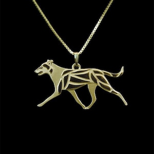 14k Yellow Gold Smooth Collie Necklace Gift For Dog Lovers Dog Necklace Pet Jewelry Dog Memorial Dog Keepsake Family Animal Jewelry Show Dog