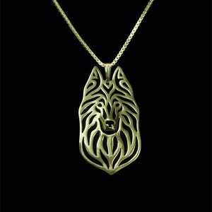 14k Yellow Gold Belgian Groenendael Necklace Gift For Dog Lovers Dog Necklace Pet Jewelry Dog Memorial Dog Keepsake Family Animal Jewelry