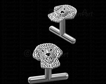 Goldendoodle Cufflinks - sterling silver 925 - Gift for dog lovers and owners - Pet Jewelry - Men best friend