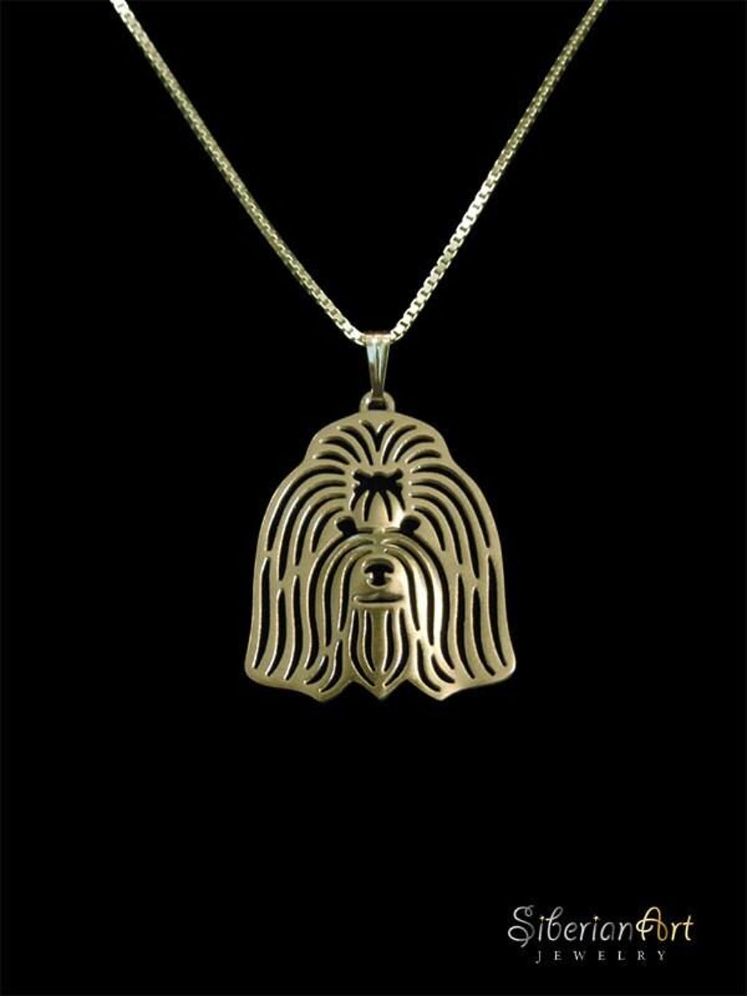 14k Yellow Gold Coton De Tulear Necklace Gift for Dog Lovers Dog