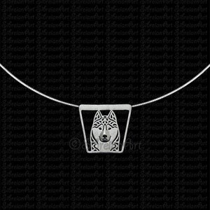 925 Sterling Silver Siberian Husky Necklace Gift For Dog Lovers Dog Necklace Pet Jewelry Dog Memorial Dog Keepsake Show Dog Rare Handmade