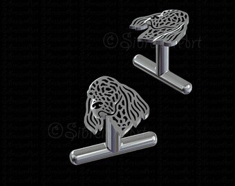 English Setter Cufflinks - sterling silver 925 - Gift for dog lovers and owners - Pet Jewelry - Men best friend