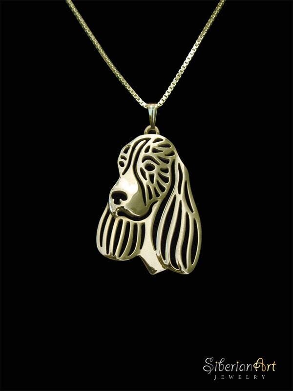 14k Yellow Gold English Springer Spaniel Necklace Gift For Dog Lovers Dog Pet Jewelry Dog Memorial Dog Keepsake Rare Dog Loss Handmade Pet
