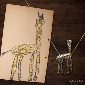925 Sterling Silver Wild Giraffe Giraffe Necklace Gift For Giraffe Lovers Giraffe Necklace Wild Animal Jewelry Handmade Wildlife Jewelry