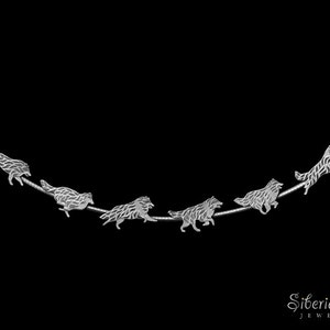 Running Rough Collies necklace - sterling silver