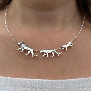 Sterling Silver Lion Necklace, Lioness Cub Pendant, Minimalist Necklace, Lion Lover Gift, Animal Jewelry
