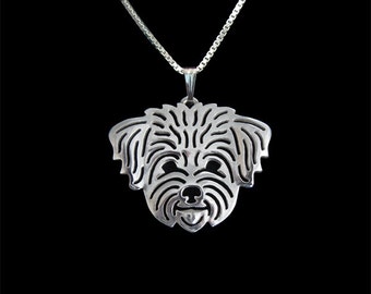 Havanese (in puppy/pet haircut) - sterling silver pendant and necklace