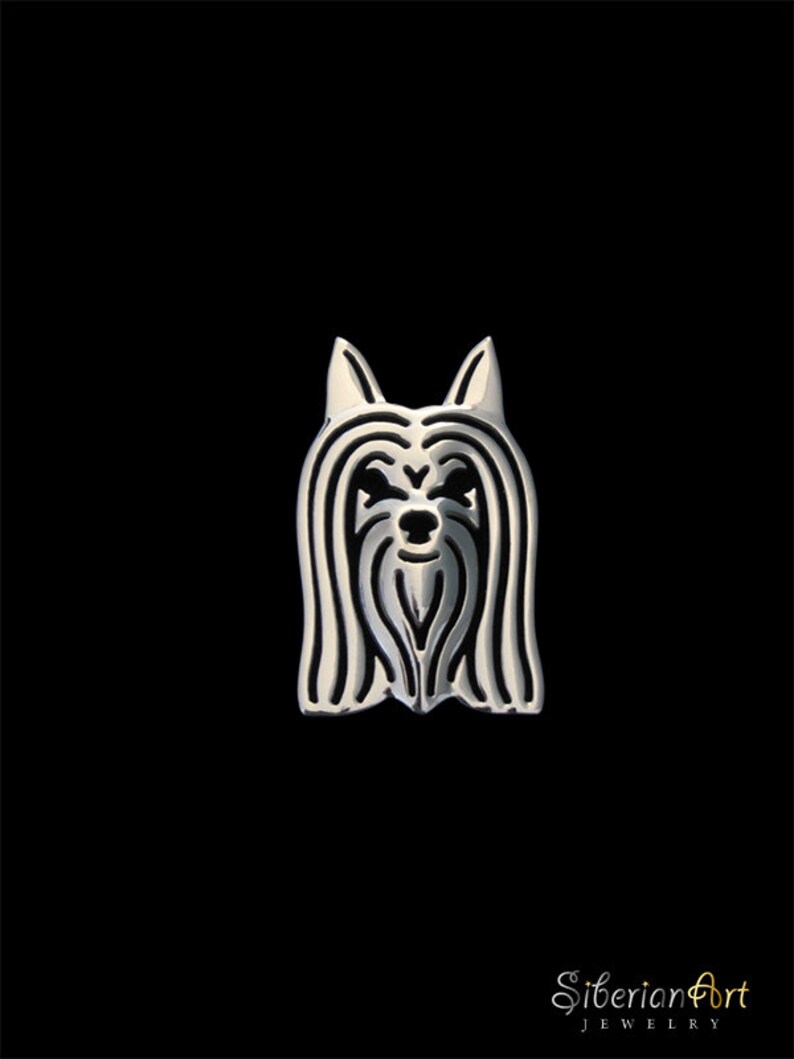 Australian Silky Terrier brooch sterling silver. image 2