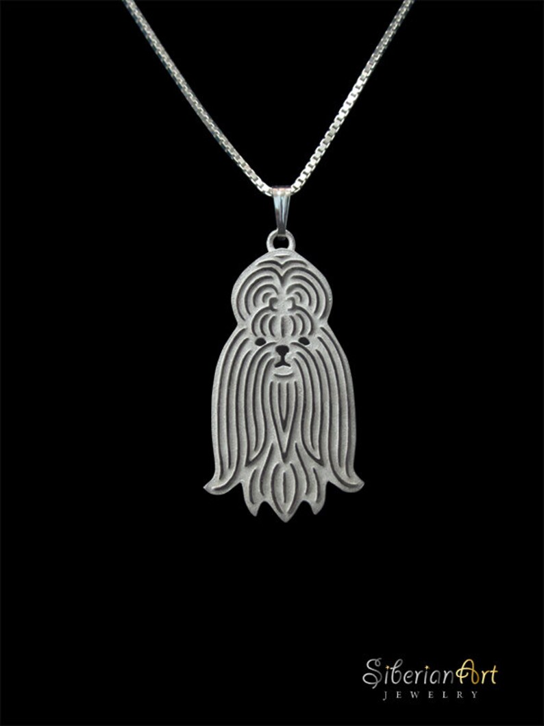 Shih Tzu sterling silver pendant and necklace image 1