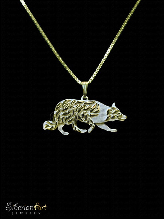 14k Yellow Gold Border Collie Pendant 14k Yellow Gold Border Collie Pendant