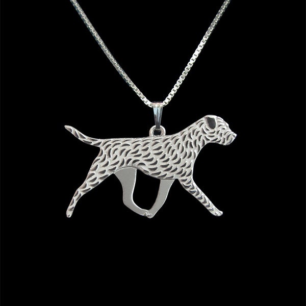 Bijoux en mouvement Border Terrier - collier et pendentif en argent sterling